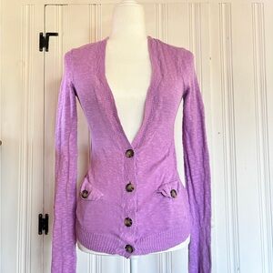 American Eagle Lilac Button Up Knot Cardigan ~ Size XS